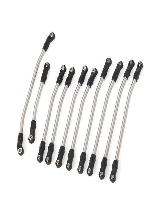 LCX 1/10th RC Car Stainless Steel Complete Suspension Link Set 313mm Wheelbase for Axial SCX10 II, Upgrades Parts Accessories (Silver) - Image 2